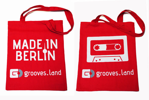 Grooves.Land Cotton bag with long handles/ Jute Beutel "Made In Berlin"